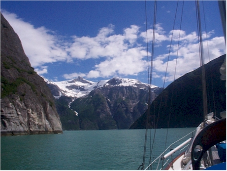 Motoring up stunning Tracy Arm.