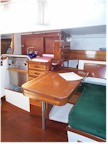 Galley and nav table to port