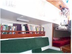 Settee and quarter berth to starboard